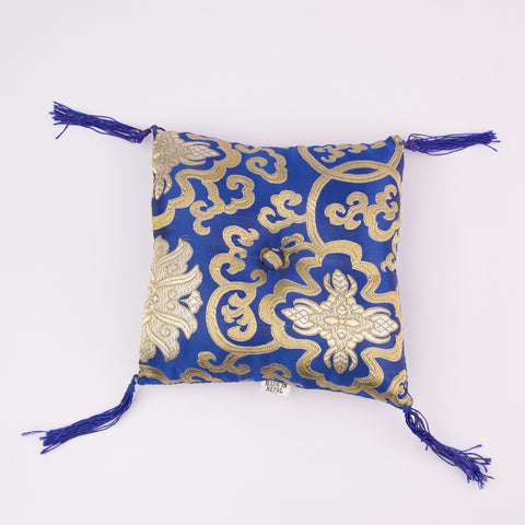Tibetan Handmade Blue Square Cushion
