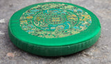 Tibetan Green Mandala Embroidery Singing Bowl Cushion