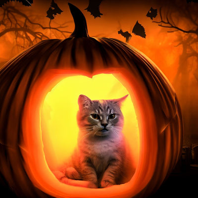 Felt Cat Cave Halloween Jack O lanterns for Your Cat