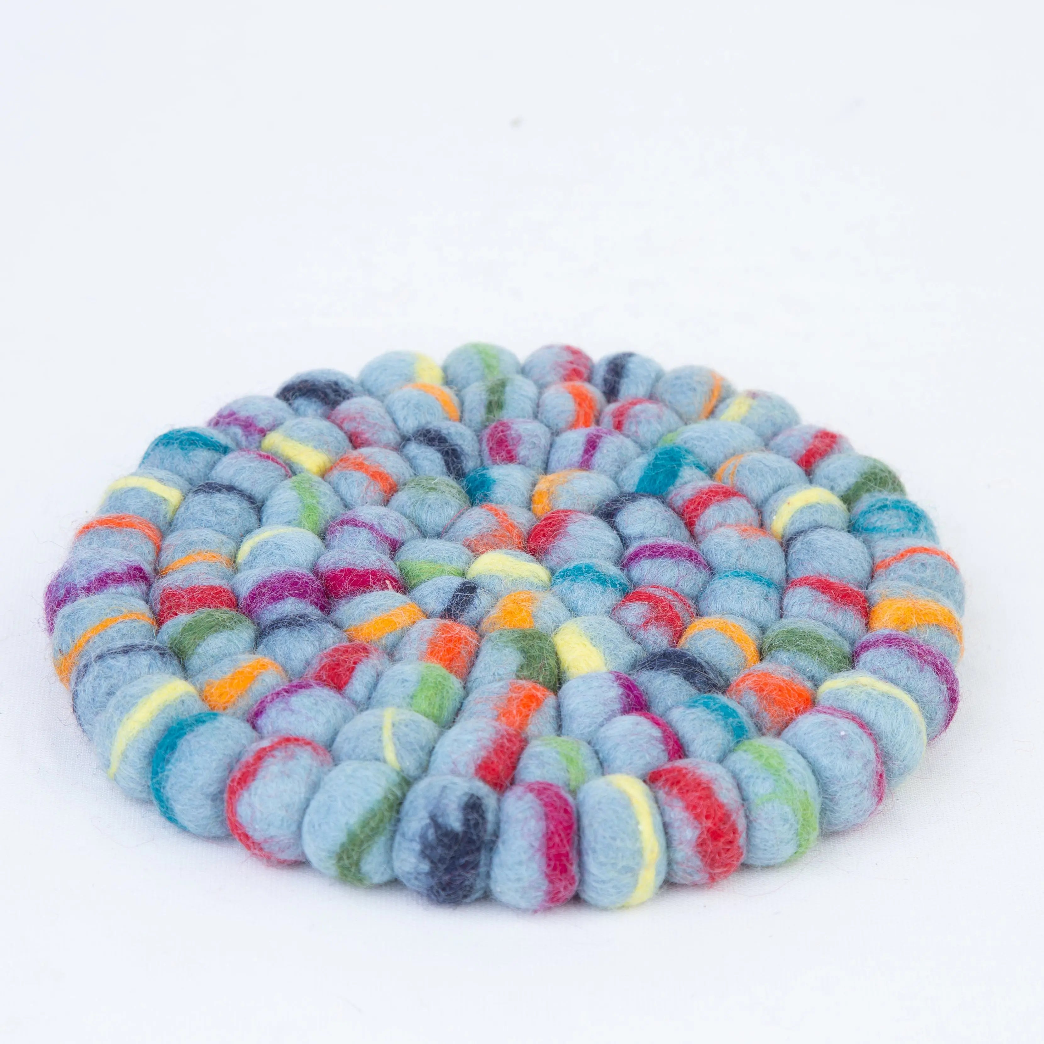 Embracing the Cozy Magic of the 10 cm Multicolour Wool Felt Coaster - Best Himalaya