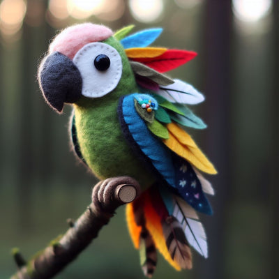 Felt Parrot Art: Crafting Exquisite Parrot Sculptures and Portraits