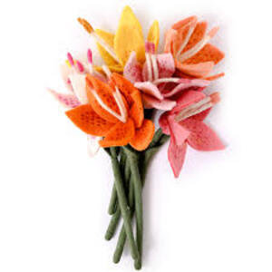 Felt Lily Flowers from Nepal: Exquisite Beauty Crafted with Love