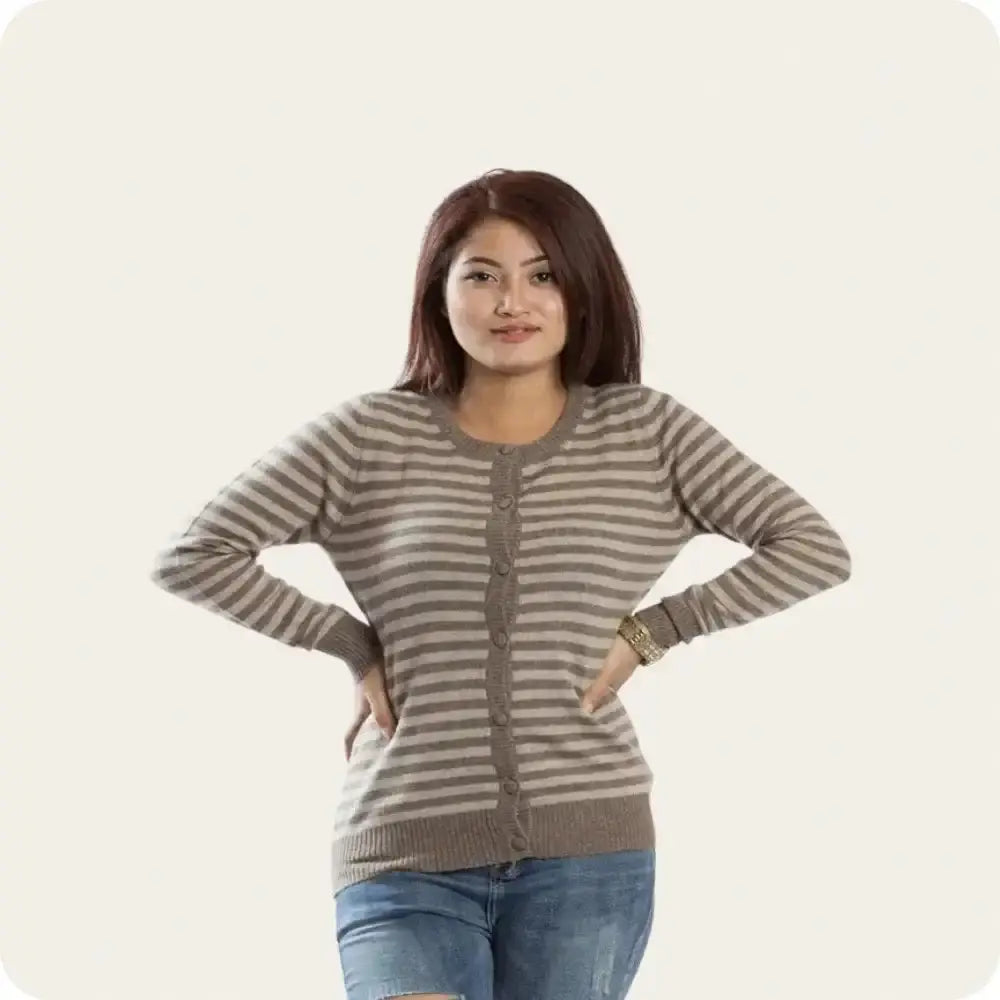 Cashmere Women's Sweater - Soft, Striped Knitwear