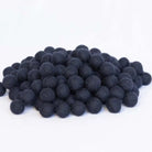 2.5 cm Felt Balls 100% Wool - Black Best Himalaya