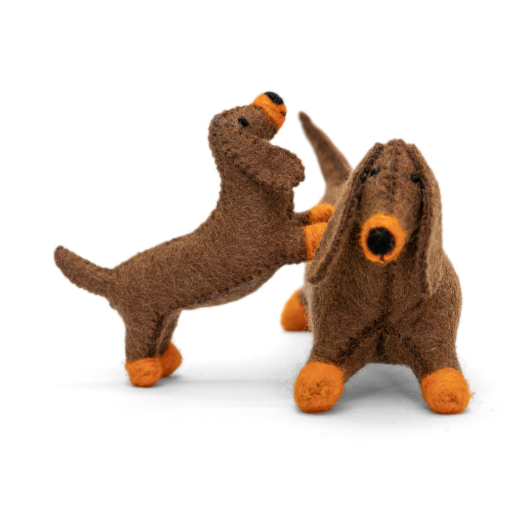 Unleashing Creativity: Adorable Brown Dachshund Felt Toys - Ideal Gifts for Children