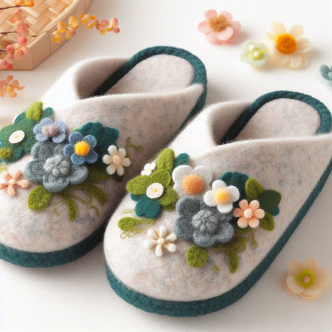 Luxurious Felt Slippers crafted with eco-friendly materials