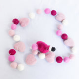 Handcrafted Mix Felt Ball Garland Sustainable Home and Party Decor