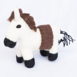 Experience Magical Adventures with our Felt White and Brown Horse
