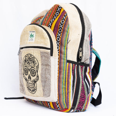 Mini Handmade Hemp Backpack from Nepal  Sustainable School and College Shoulder Bag