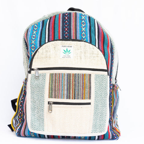 Nepalese Masterpiece 100% Hemp Backpack Laptop Bag Handcrafted and Ecofriendly