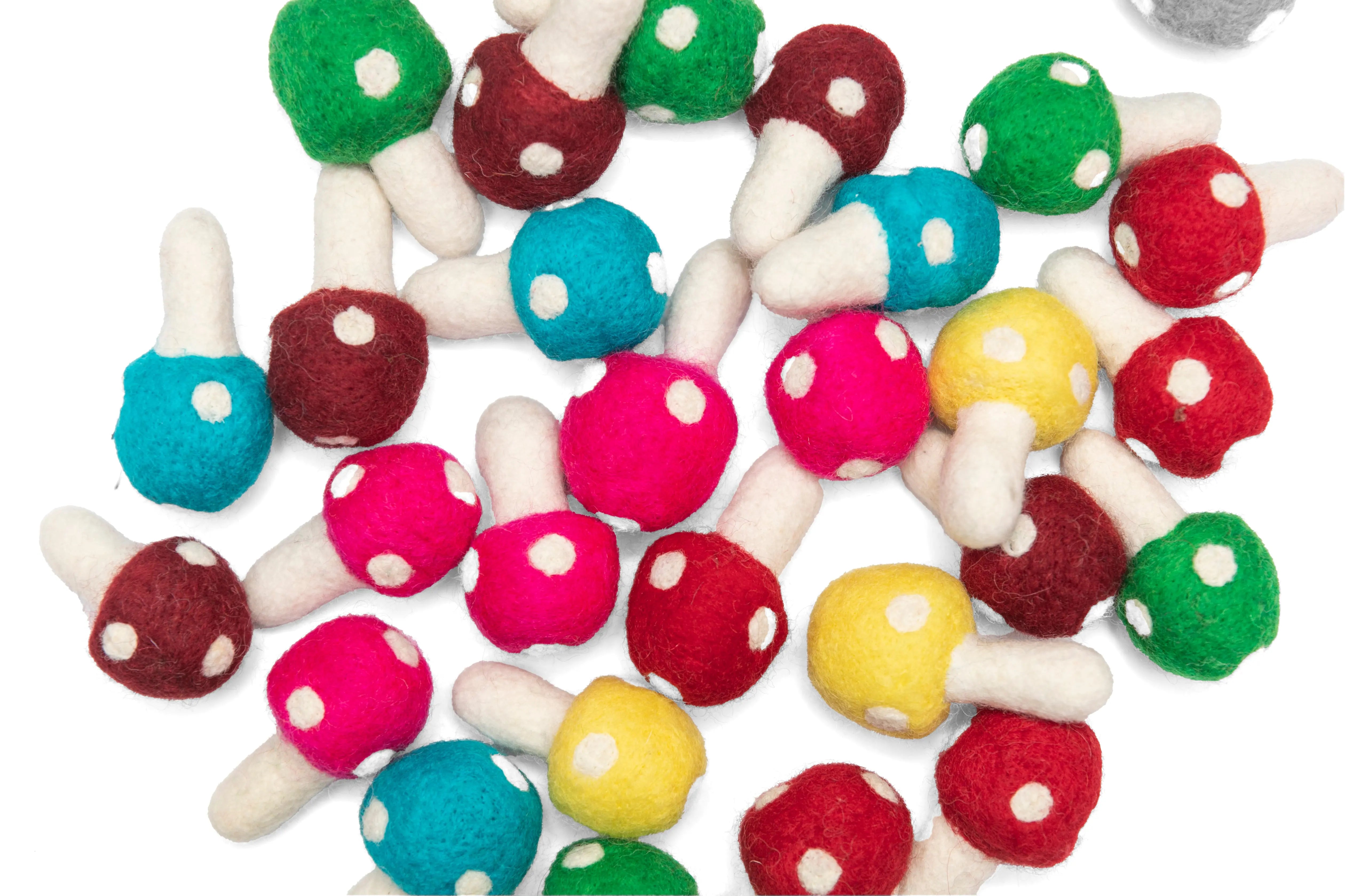 Add a Touch of Nature to Your Home with 5 cm Organic Felt Mushrooms Blue - Best HimalayaBest Himalaya