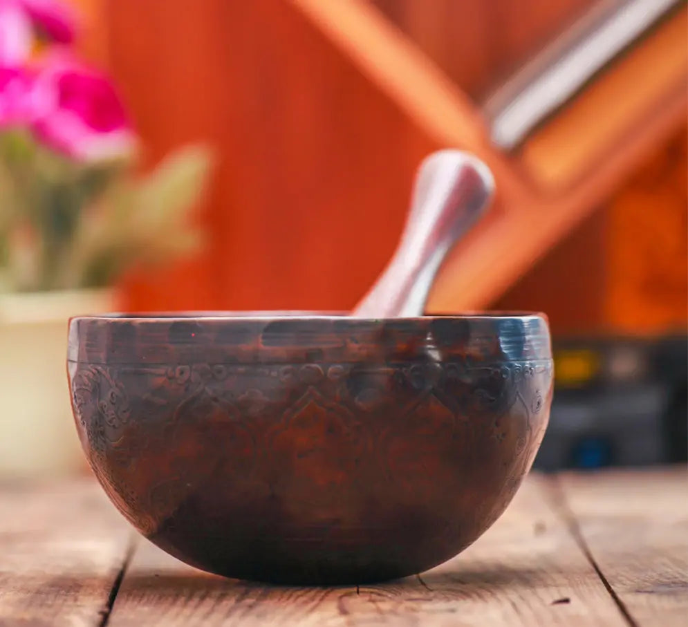 Ancient Smoky Colored Crown Chakra Healing Yoga Bowl - Best HimalayaBest Himalaya