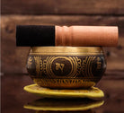 Auspicious Sankha symbols Carved Singing Bowl - Best HimalayaBest Himalaya