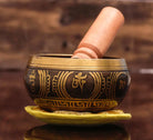 Auspicious Sankha symbols Carved Singing Bowl - Best HimalayaBest Himalaya