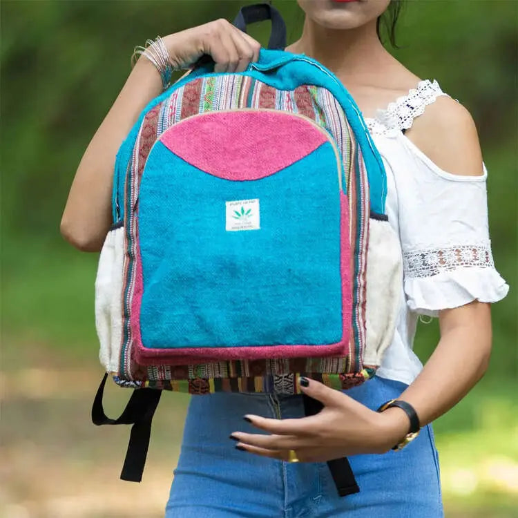 Hippie Backpack Blue Color Perfect for Boho Fashion Best Himalaya