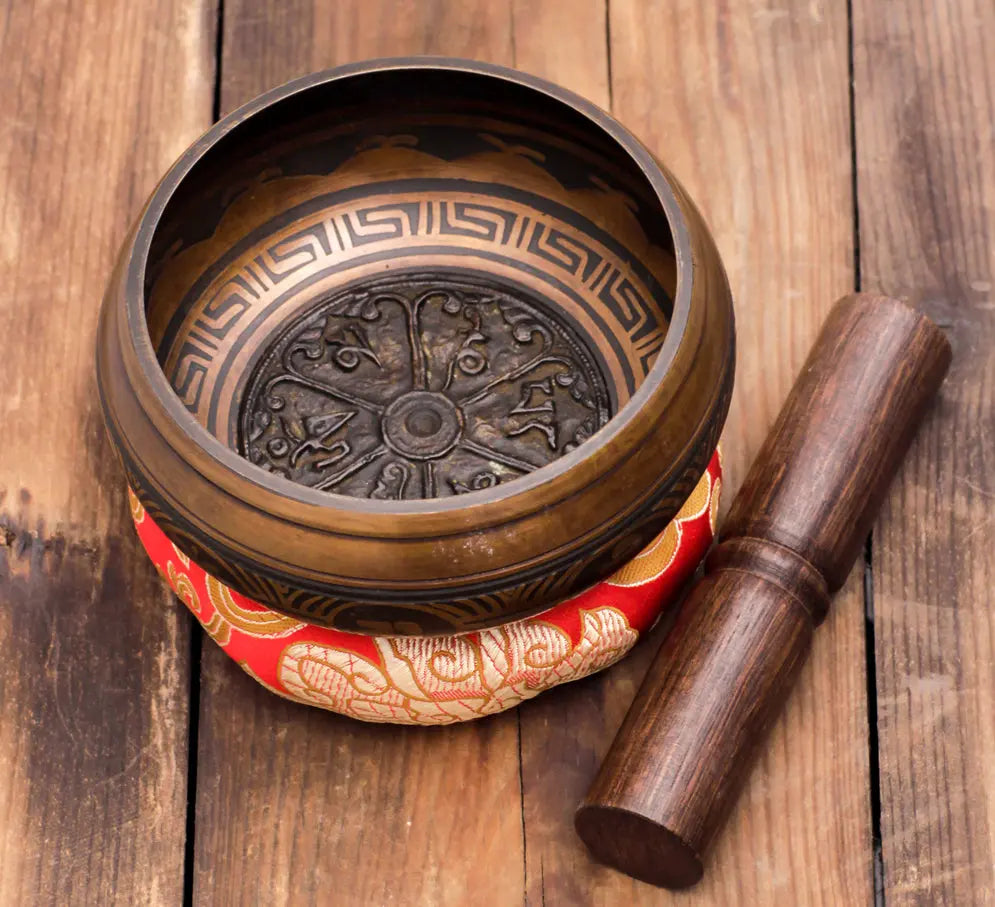 Buddhist Mantra Etched Antique Singing Bowl - Best HimalayaBest Himalaya