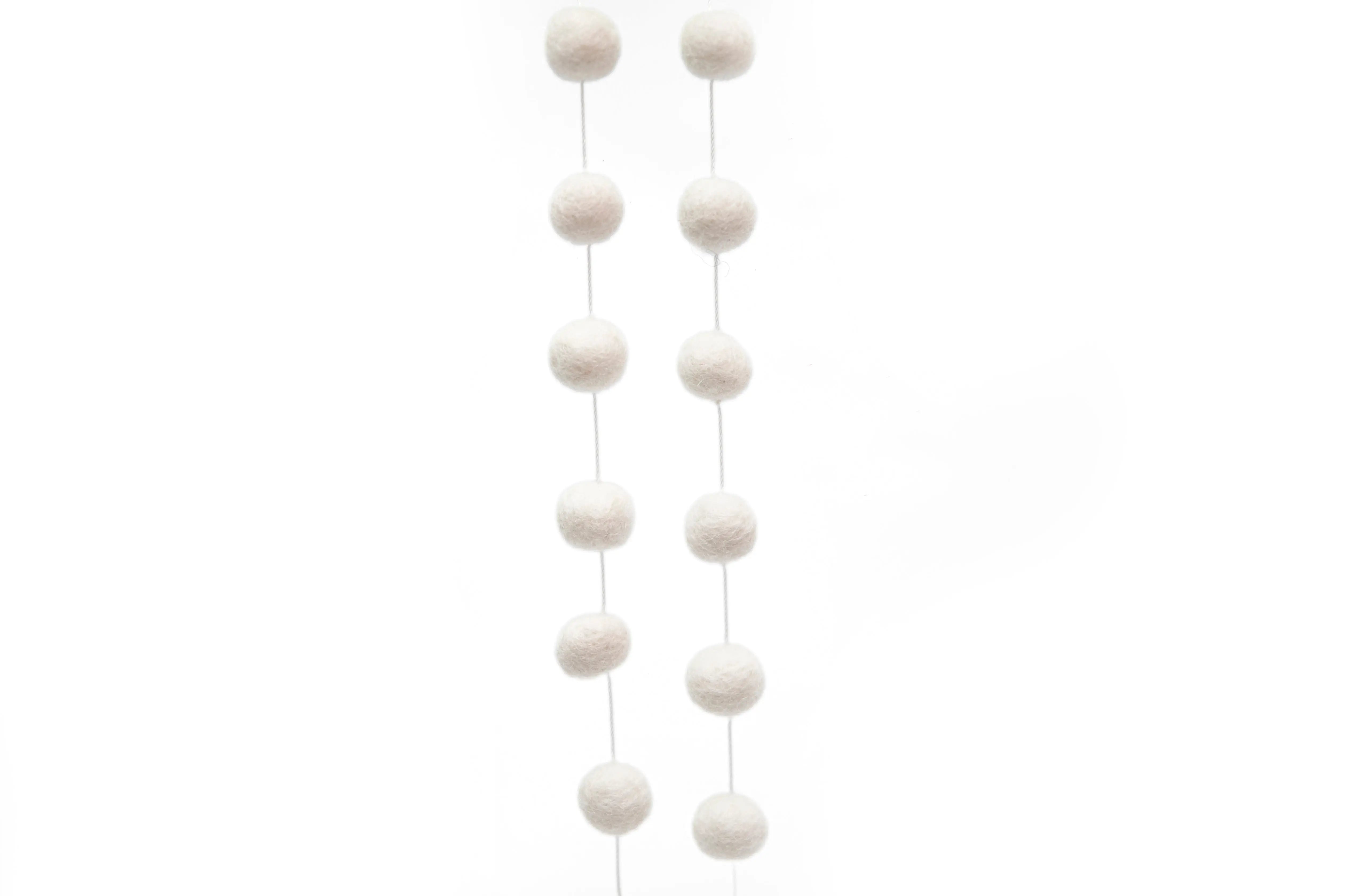 Customizable Handcrafted Wool Felt Garland: Sustainable Whimsical Home Decor White - Best HimalayaBest Himalaya