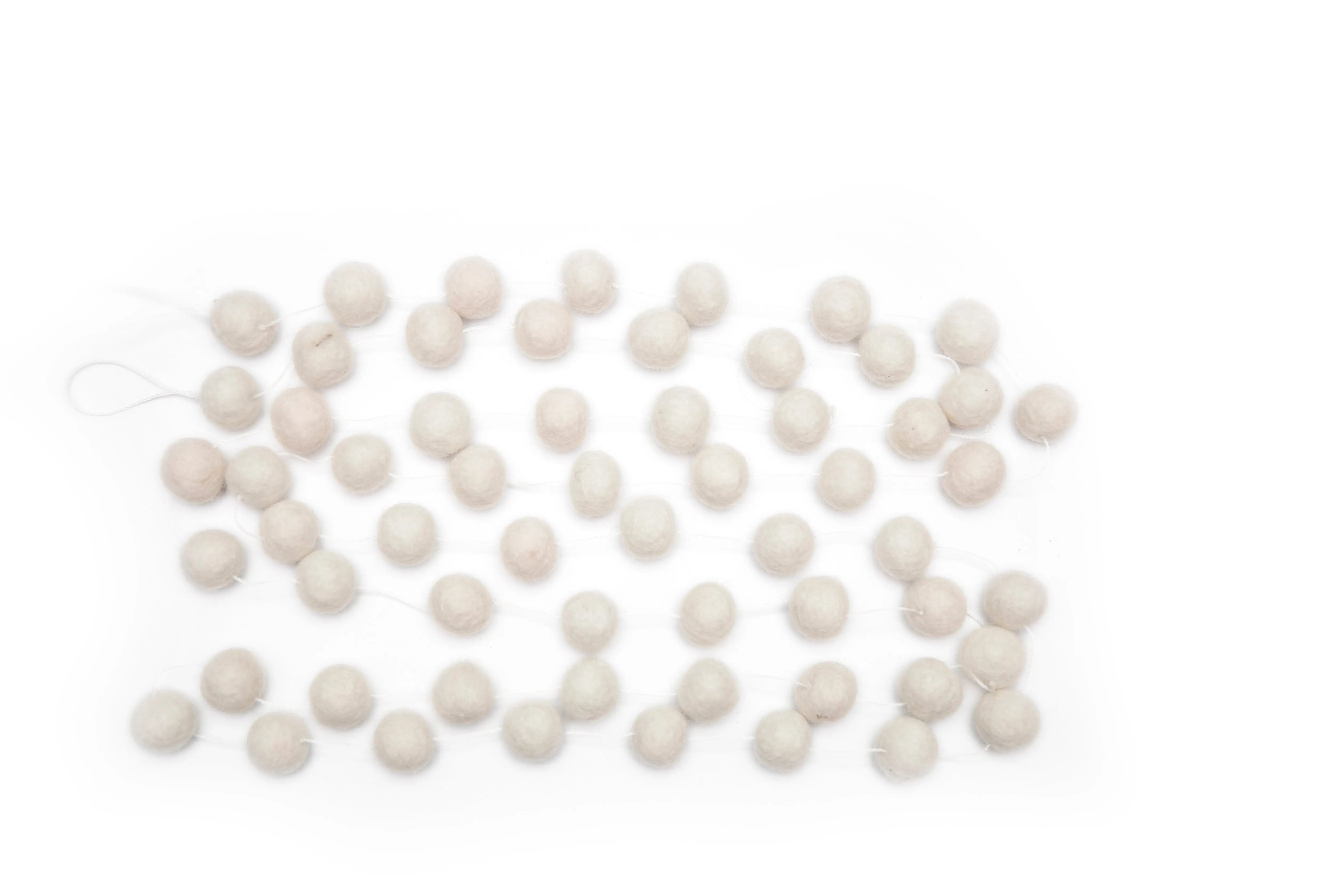 Customizable Handcrafted Wool Felt Garland: Sustainable Whimsical Home Decor White - Best HimalayaBest Himalaya