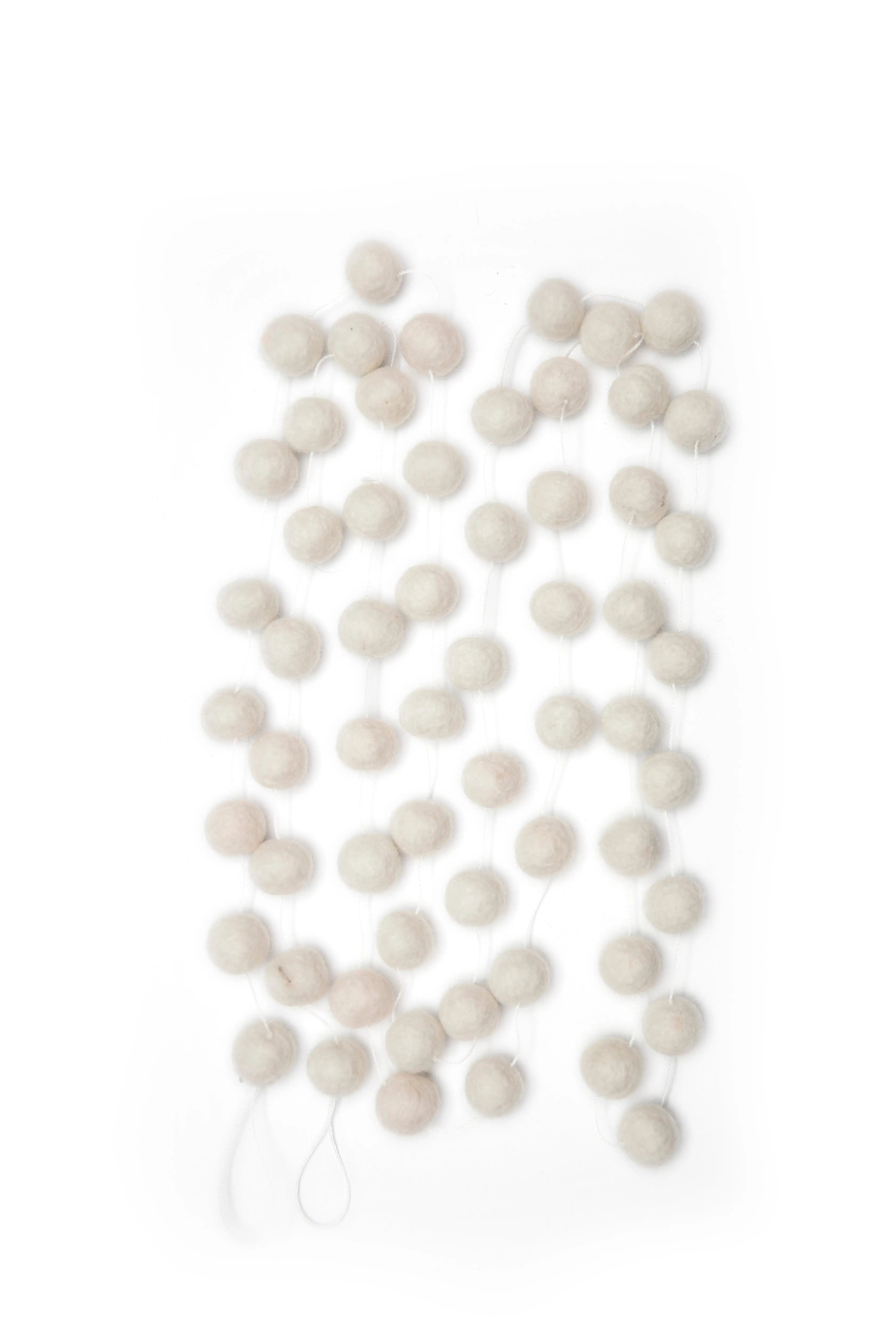 Customizable Handcrafted Wool Felt Garland: Sustainable Whimsical Home Decor White - Best HimalayaBest Himalaya