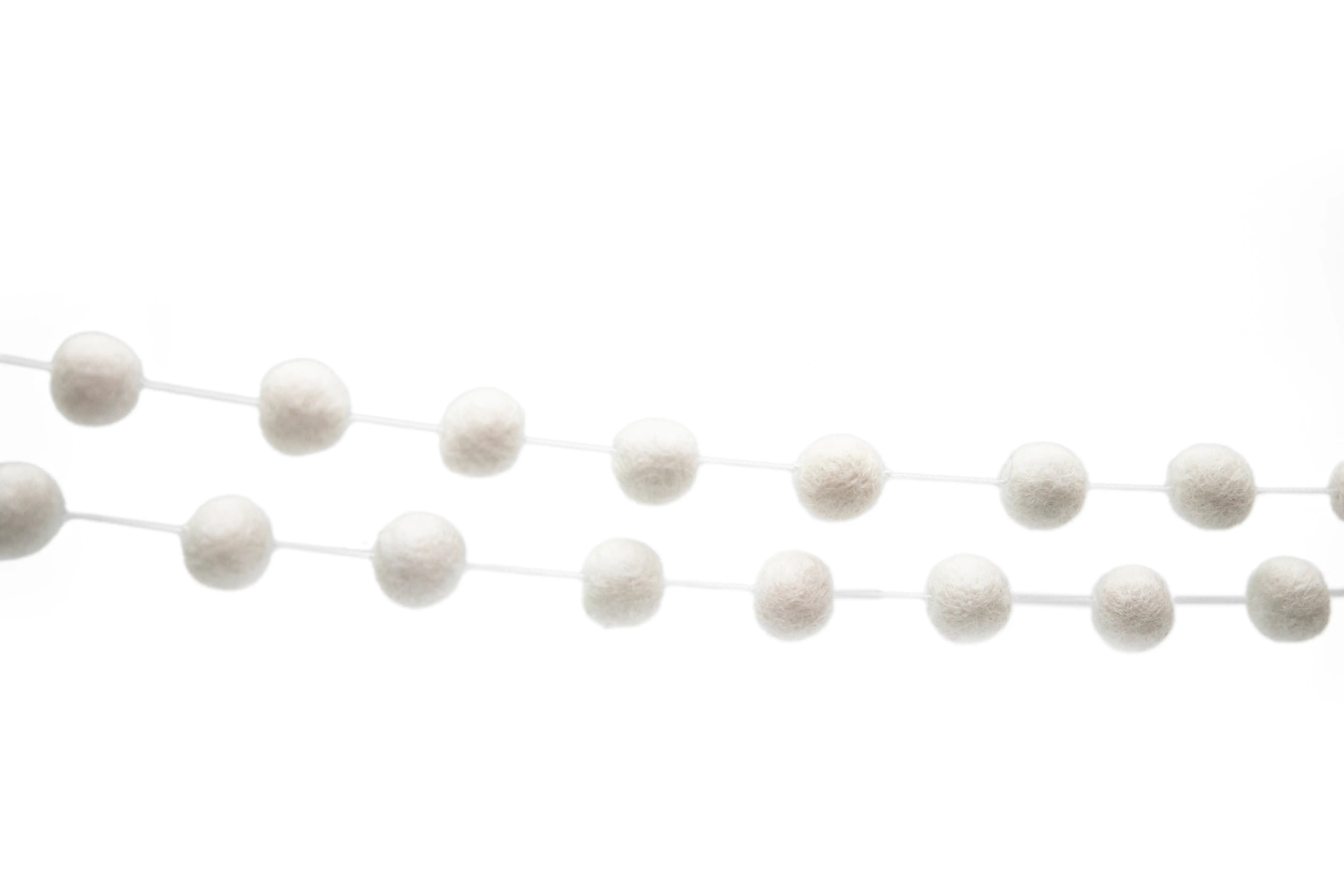 Customizable Handcrafted Wool Felt Garland: Sustainable Whimsical Home Decor White - Best HimalayaBest Himalaya