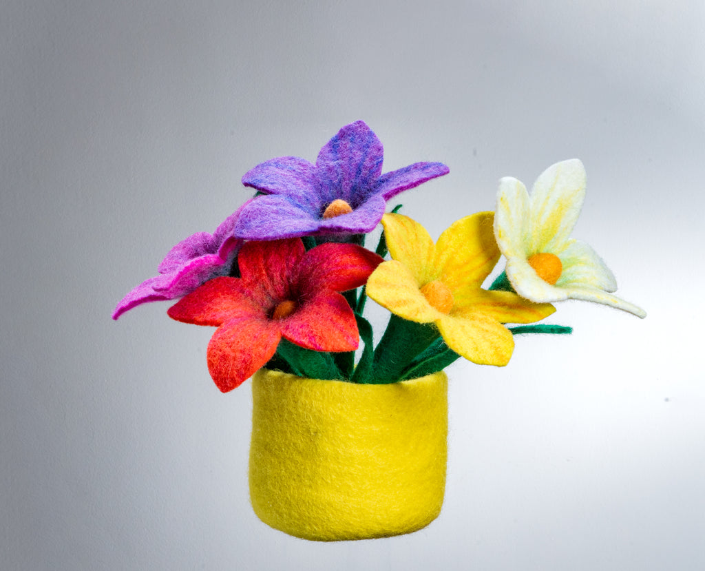 Multi-color Felt Flowers Made In Nepal