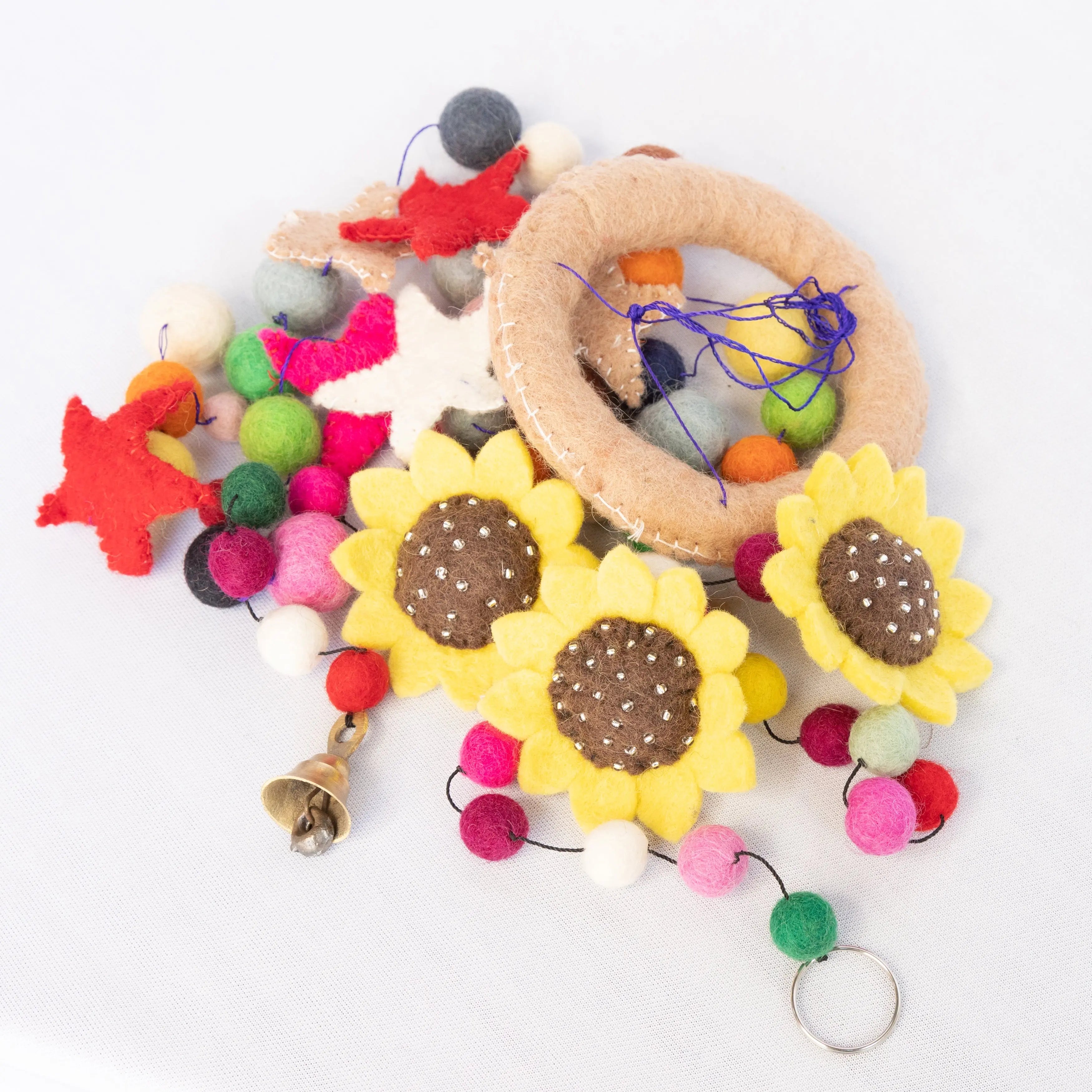 EcoFriendly Customizable Wool Felt Ball Garland Handmade in Nepal - Best HimalayaBest Himalaya