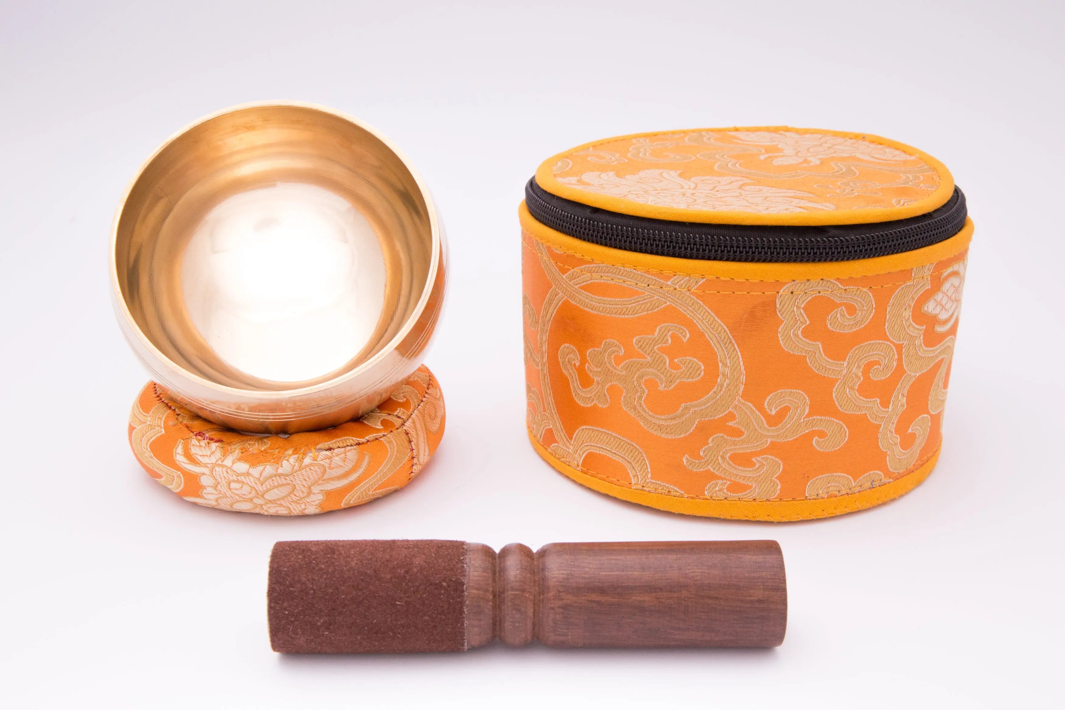 Elevate Your Space with Complete Singing Bowl Set in a Vibrant Yellow Box, Including Ring Cushion for Enhanced Resonance - Best HimalayaBest Himalaya