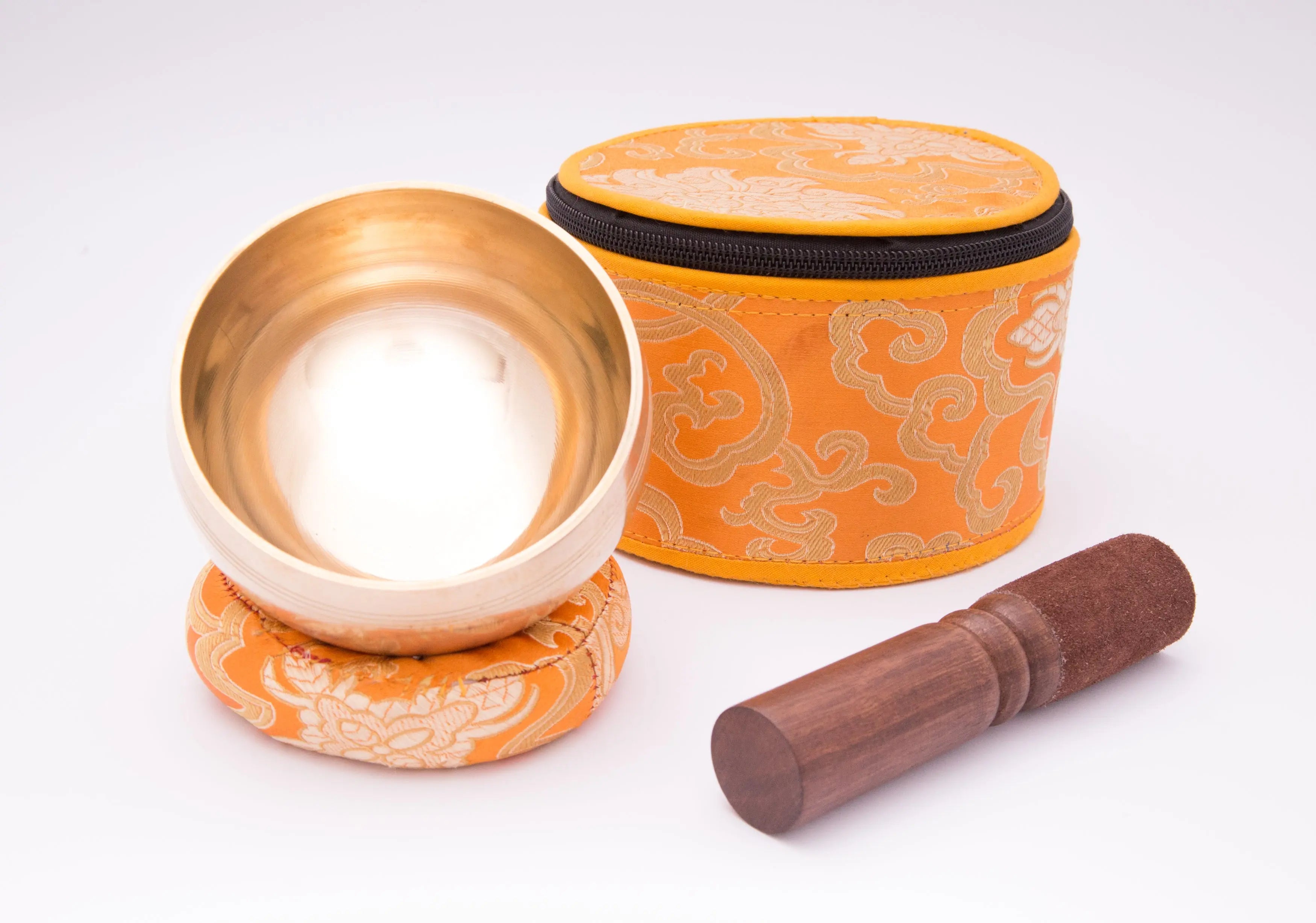 Elevate Your Space with Complete Singing Bowl Set in a Vibrant Yellow Box, Including Ring Cushion for Enhanced Resonance - Best HimalayaBest Himalaya