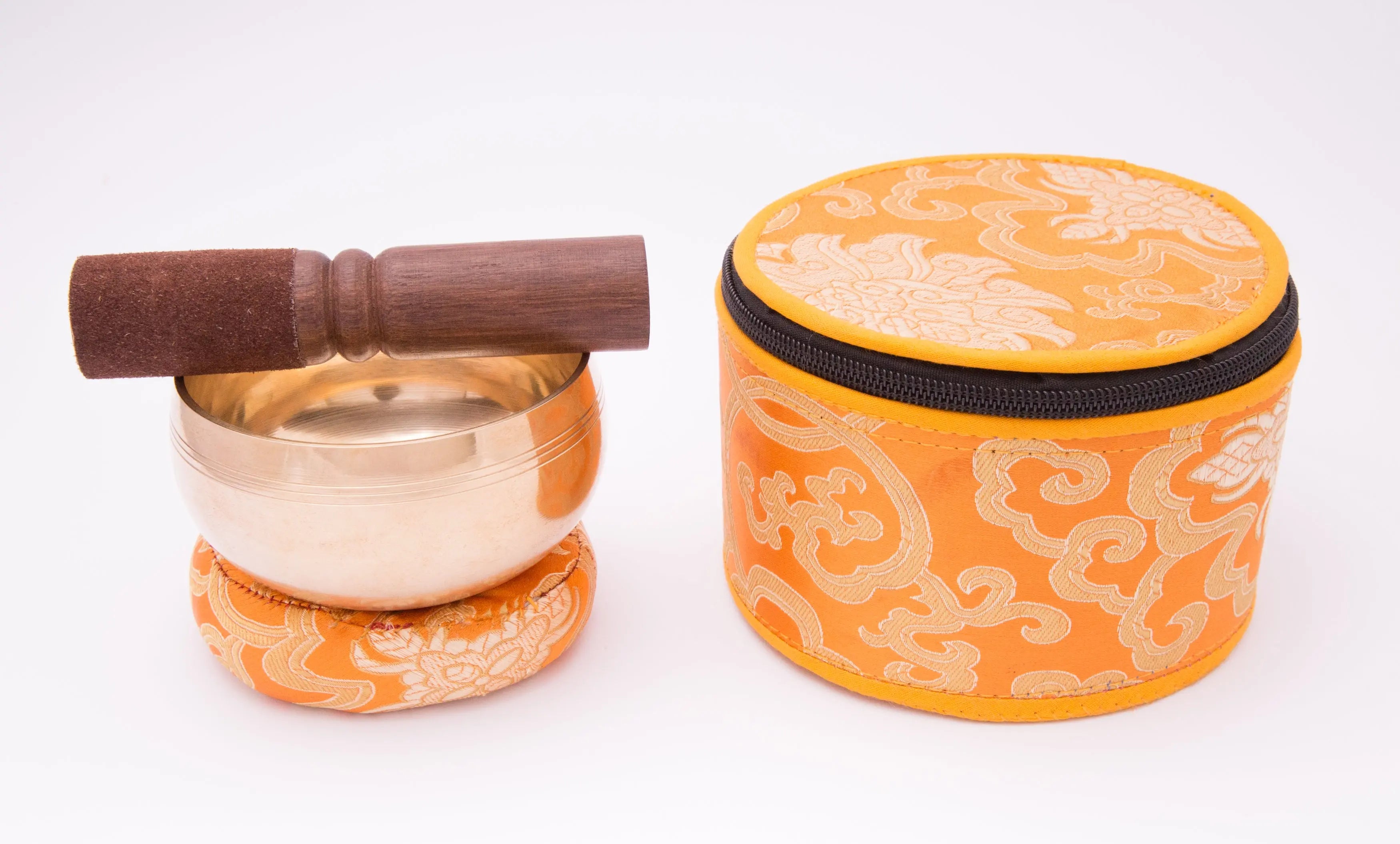 Elevate Your Space with Complete Singing Bowl Set in a Vibrant Yellow Box, Including Ring Cushion for Enhanced Resonance - Best HimalayaBest Himalaya