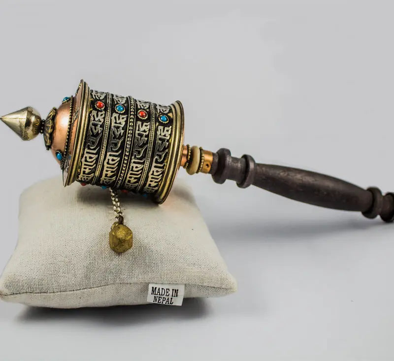 Exclusively Handmade Medium Tibetan Mantra Prayer Wheel - Best HimalayaBest Himalaya