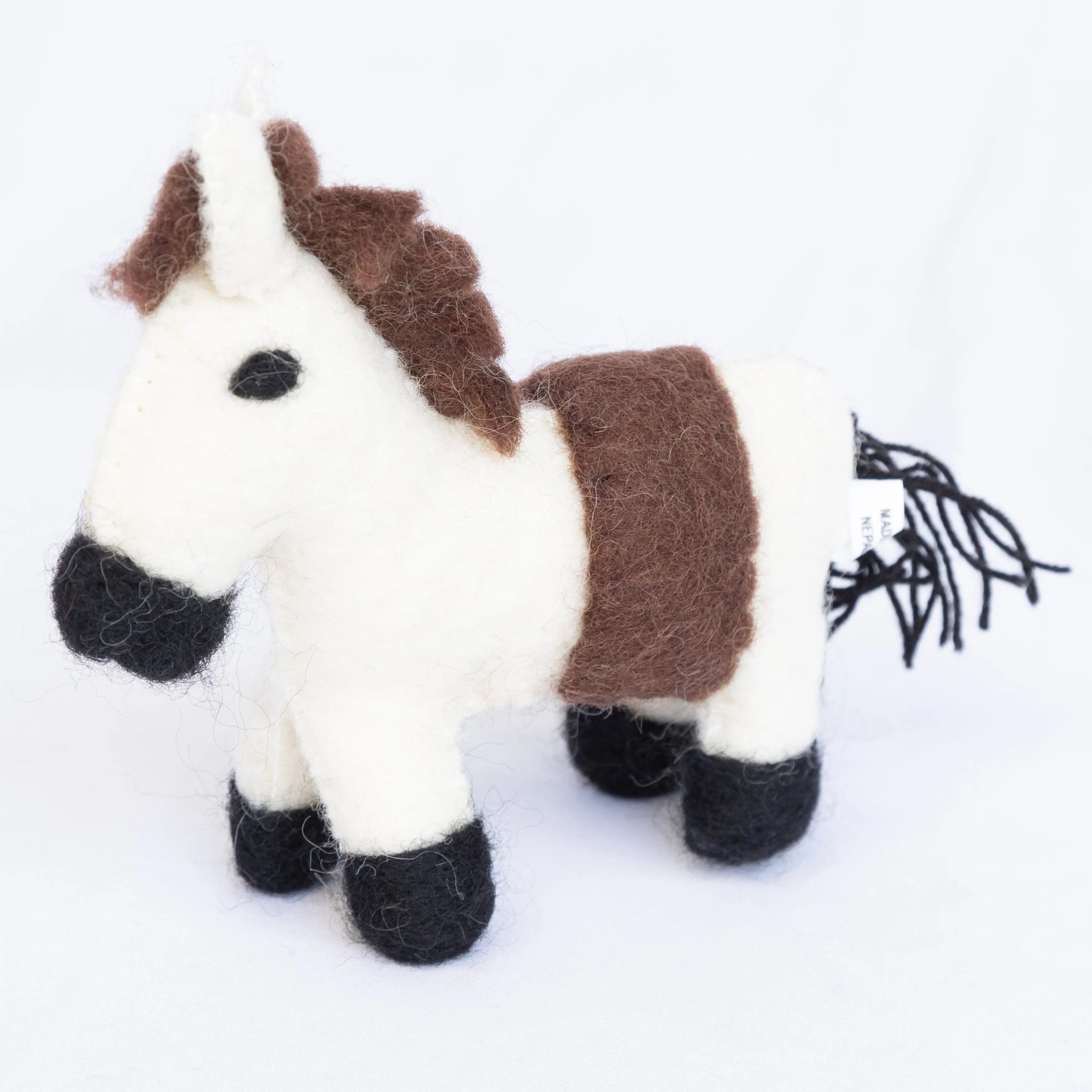 Experience Magical Adventures with our Felt White and Brown Horse - Best HimalayaBest Himalaya