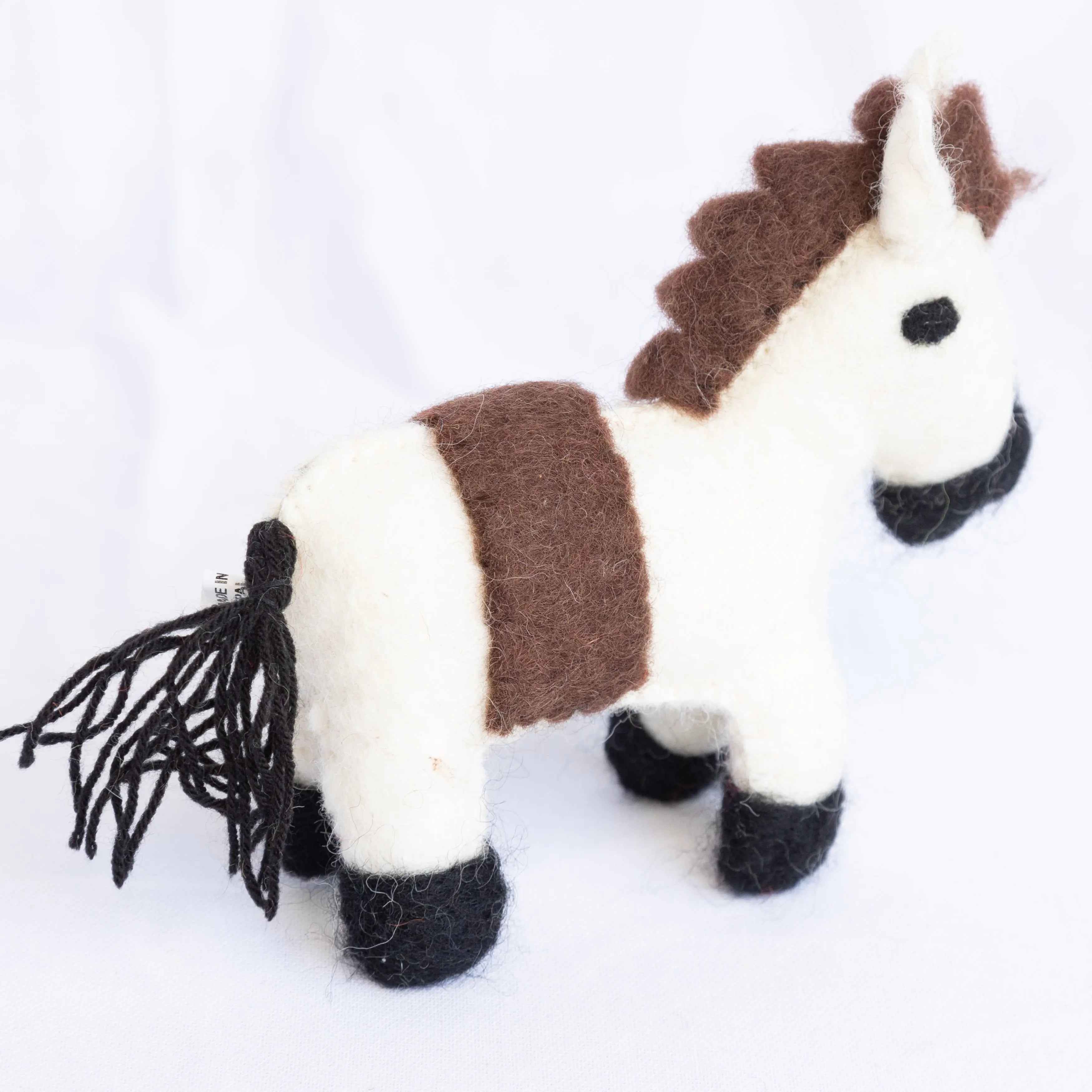 Experience Magical Adventures with our Felt White and Brown Horse - Best HimalayaBest Himalaya