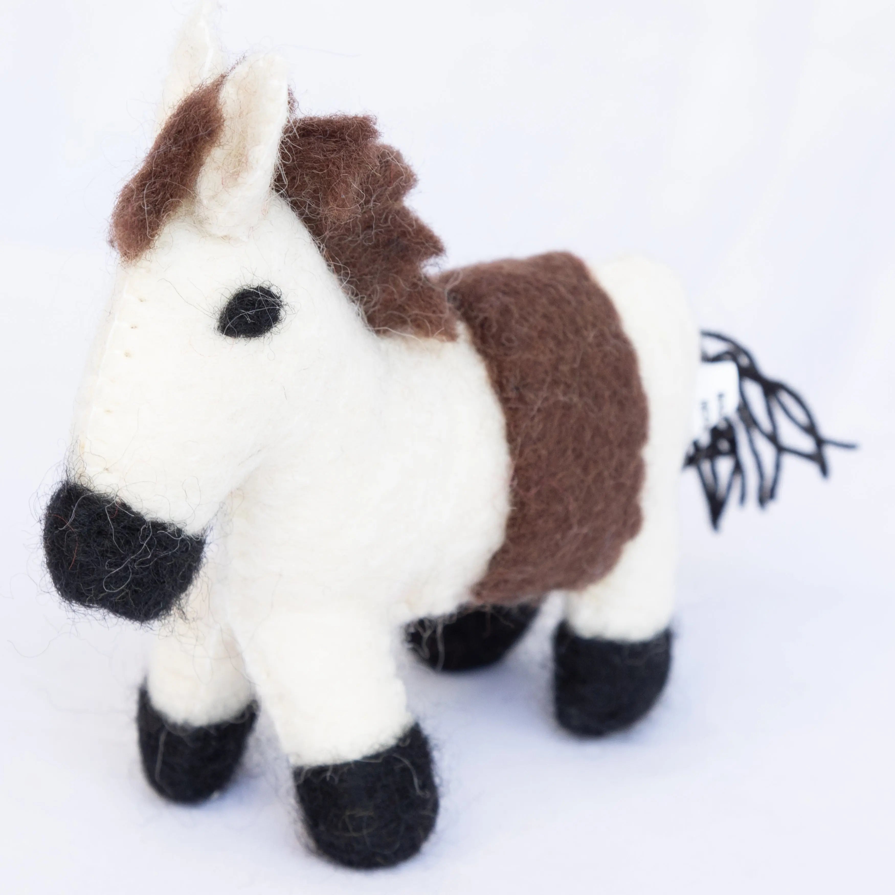 Experience Magical Adventures with our Felt White and Brown Horse - Best HimalayaBest Himalaya