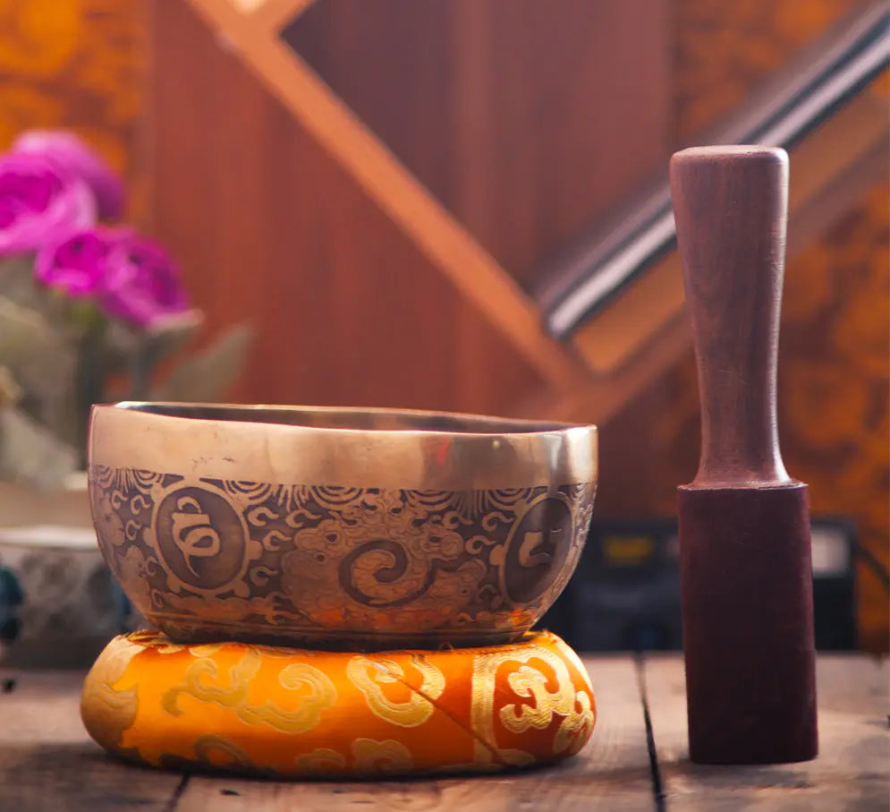 Fire and Mantra Etched Singing Bowl - Best Himalaya