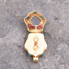 Gold plated  Tibetan Ghau Pendant  Precious stone embeded BestHimalya