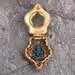 Gold plated Tibetan Ghau Pendant  Precious stone embeded BestHimalya