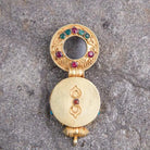 Gold plated  round Tibetan Ghau Pendant Precious stone embeded BestHimalya