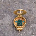 Gold plated  round Tibetan Ghau Pendant Precious stone embeded BestHimalya