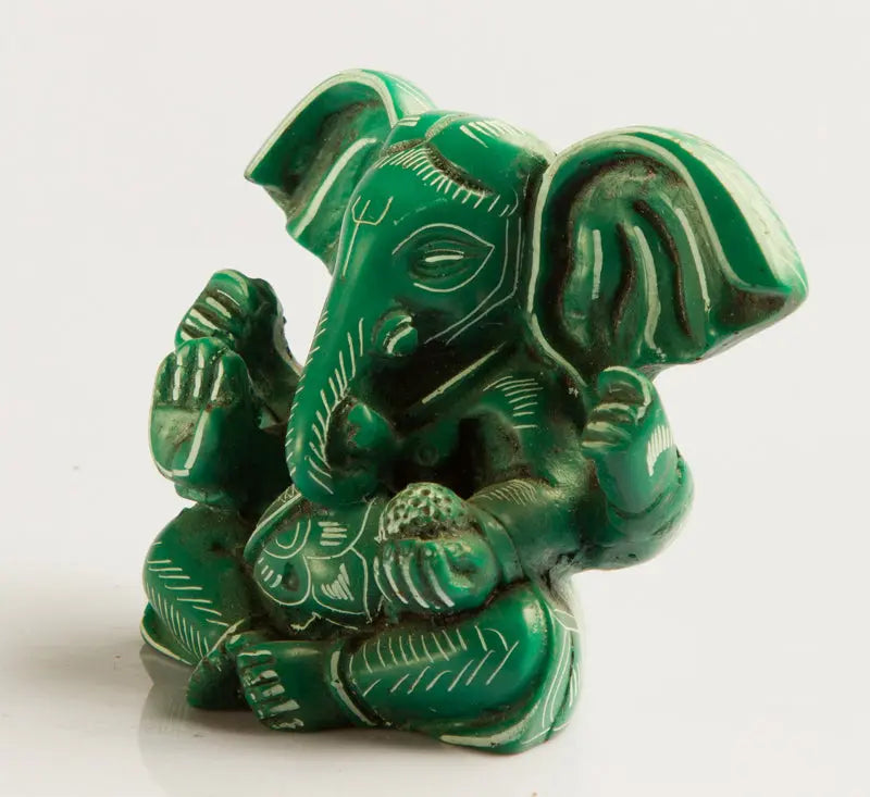 Green Ganesh Statue Resin - Best HimalayaBest Himalaya