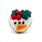 Felt Wool Snowman Ornament with Holly Embroidery Cartoon Christmas – view 2