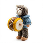Felt Wool Sheep Drummer Ornament Set Handmade Christmas Decoration Animal Shape Wall Hanging Small Size Traditional Style – view 3
