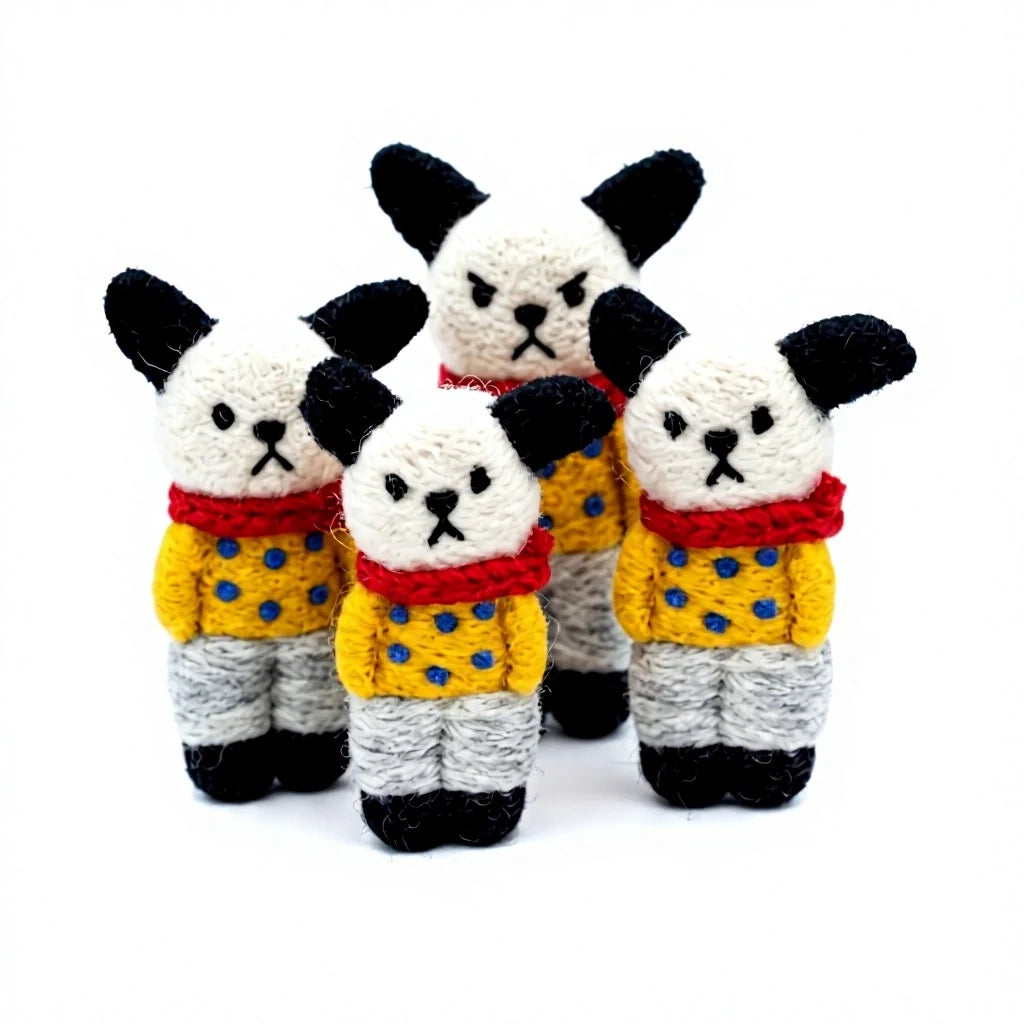 Felt Wool Panda Christmas Decoration Animal Figurine – handmade by Best Himalaya