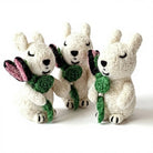 Felt Wool White Bunny Rabbit Decorations with Green Carrot and Pink Ears – handmade by Best Himalaya