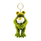 Felt Wool Frog Keychain with Flower Ornament Small Cartoon Animal Decorative – view 2