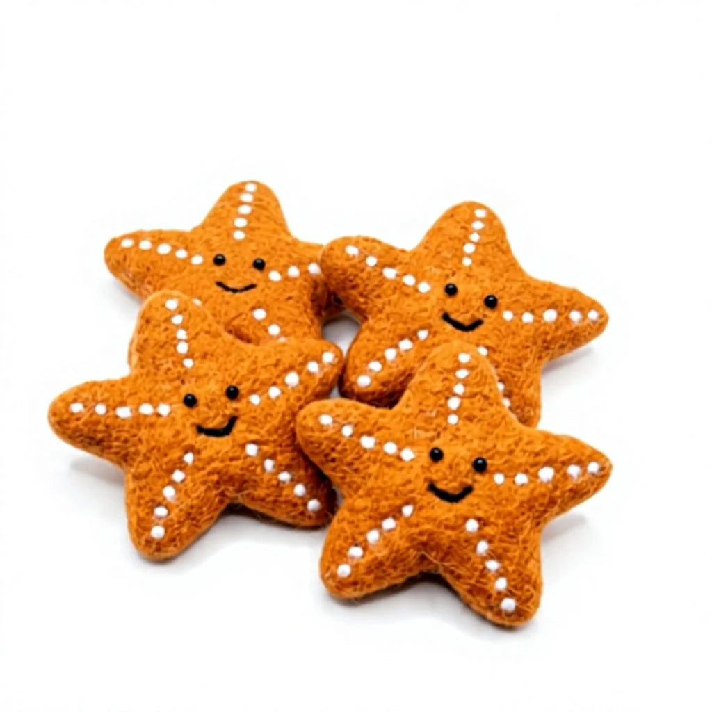Felt Wool Starfish Ornament Cute Ocean Animal Decor Indoor Christmas Decoration – handmade by Best Himalaya