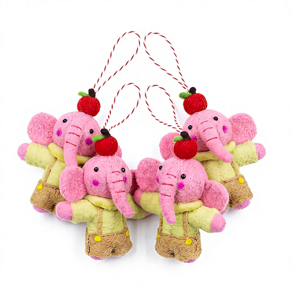 Felt Wool Christmas Ornament with Cherry Crown Handmade Cartoon Animal Decor – view 2