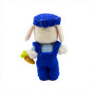 Felt Wool Bunny Ornament with Carrot Blue Overalls Cartoon Animal Christmas Decor – view 4