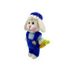 Felt Wool Bunny Ornament with Carrot Blue Overalls Cartoon Animal Christmas Decor – view 3