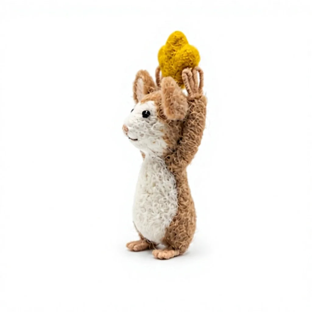 Felt Wool Needle Mouse Christmas Decoration with Star Toppe – view 3