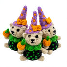 Felt Wool Bear Witch Hat Pumpkin Christmas Ornament Small Animal Decor – handmade by Best Himalaya